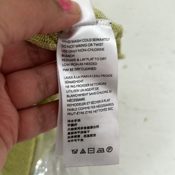 Anthropologie Alicia Shimmer Knit Pullover in Chartreuse - Picture 8 of 11